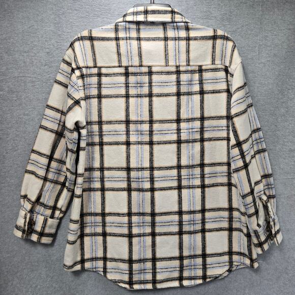 BKE Oversized Boyfriend Button Down Flannel Shacket Size XS - Picture 2 of 5